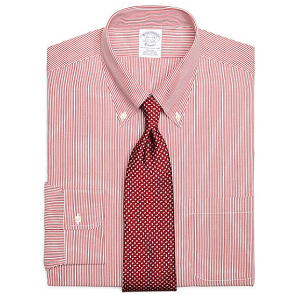 Non-Iron Slim Fit Candy Stripe Dress Shirt - Red